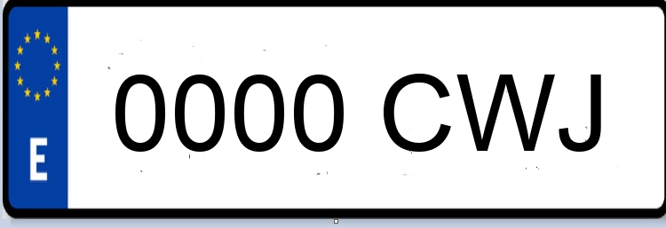 Letras Matriculas CWJ