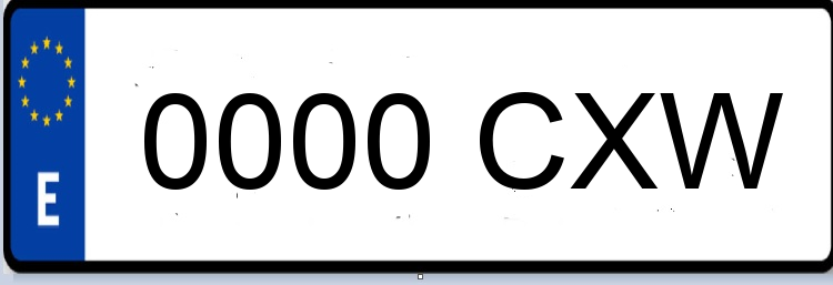 Letras Matriculas CXW