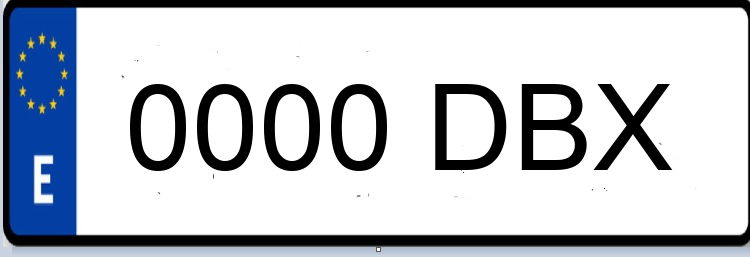 Letras Matriculas DBX