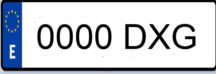 Letras Matriculas DXG