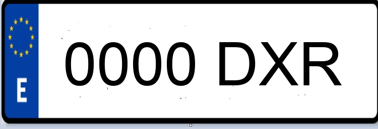 Letras Matriculas DXR
