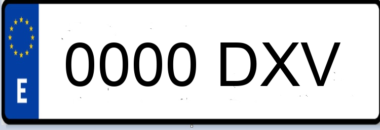 Letras Matriculas DXV