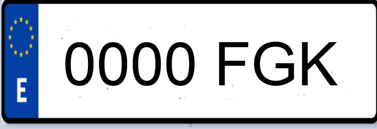 Letras Matriculas FGK
