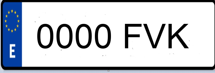 Letras Matriculas FVK