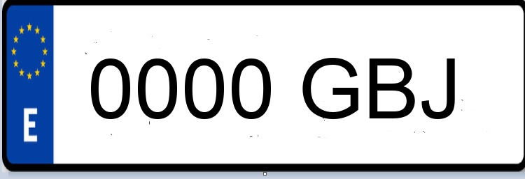 Letras Matriculas GBJ