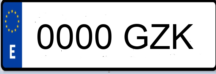 Letras Matriculas GZK