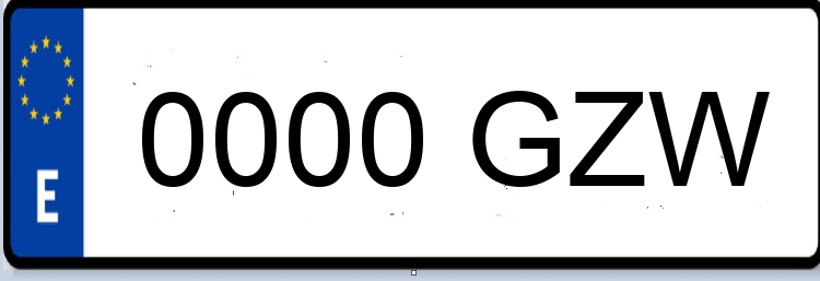 Letras Matriculas GZW