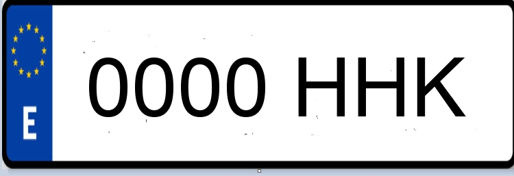 Letras Matriculas HHK