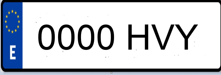 Letras Matriculas HVY