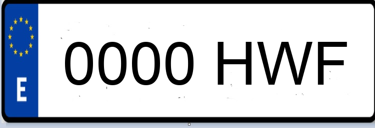 Letras Matriculas HWF