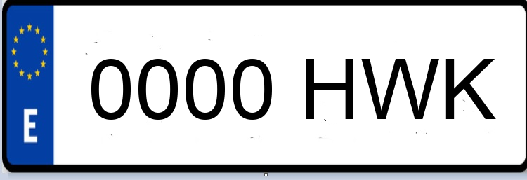 Letras Matriculas HWK