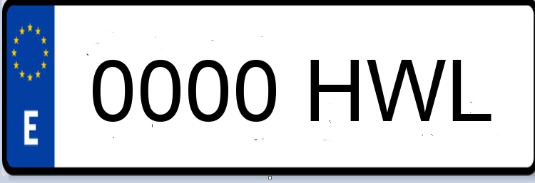 Letras Matriculas HWL
