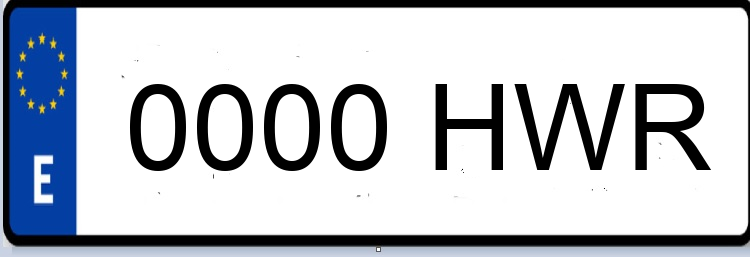 Letras Matriculas HWR