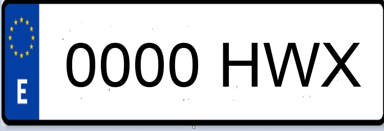 Letras Matriculas HWX