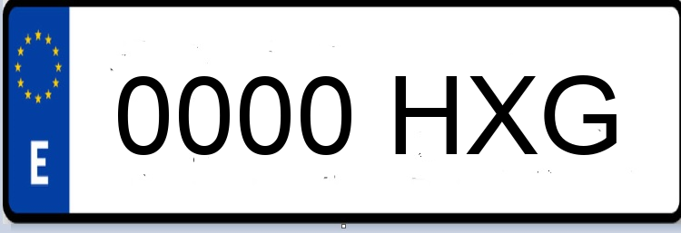 Letras Matriculas HXG
