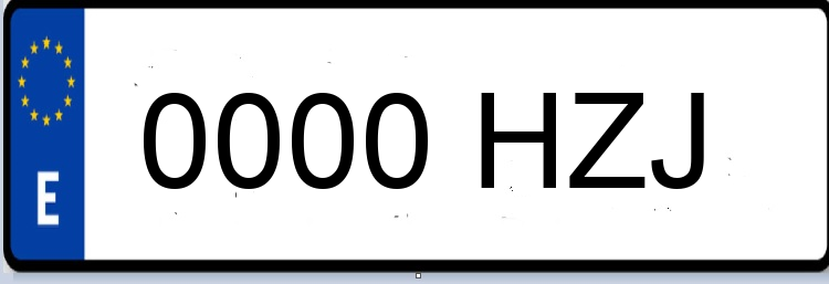 Letras Matriculas HZJ