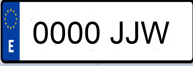 Letras Matriculas JJW
