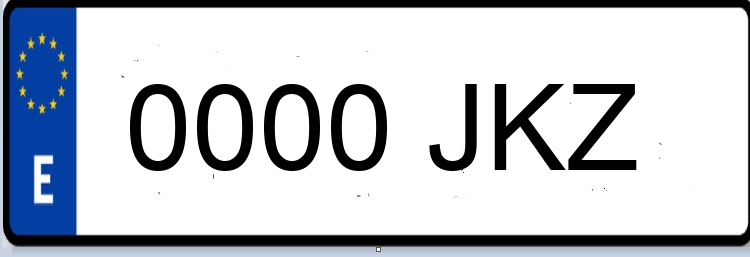 Letras Matriculas JKZ