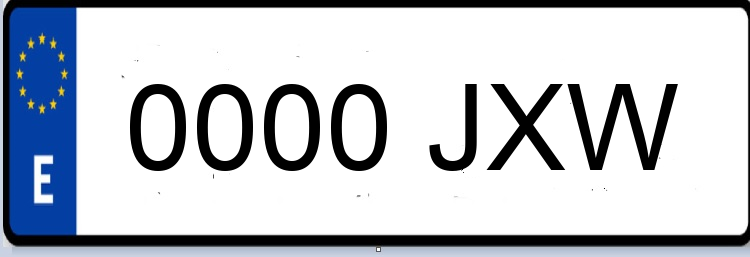 Letras Matriculas JXW