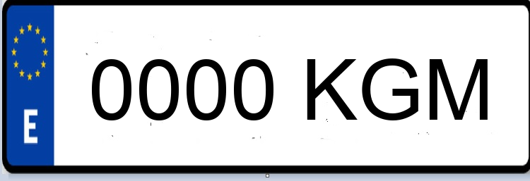 Letras Matriculas KGM