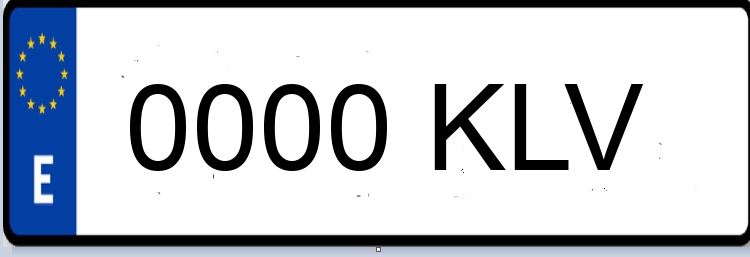 Letras Matriculas KLV