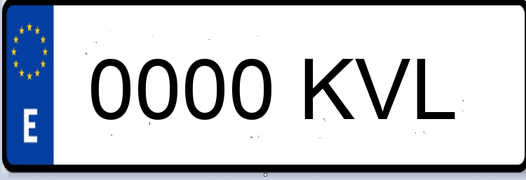 Letras Matriculas KVL