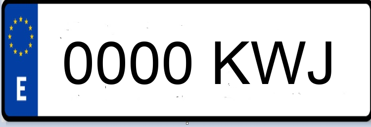 Letras Matriculas KWJ