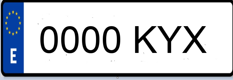 Letras Matriculas KYX