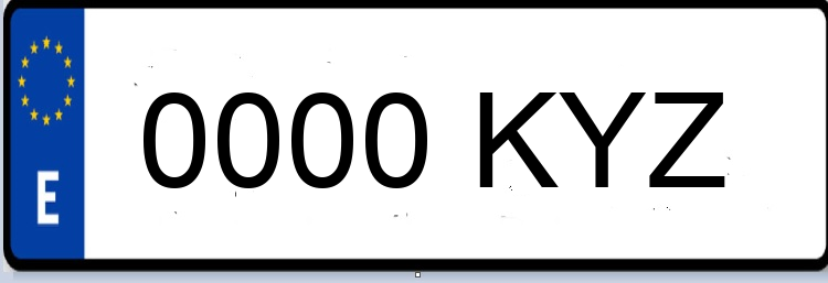 Letras Matriculas KYZ