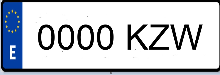 Letras Matriculas KZW