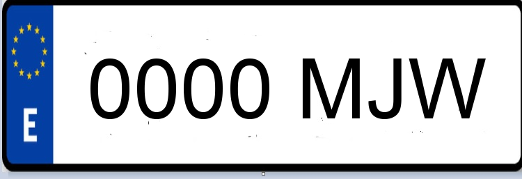 Letras Matriculas MJW