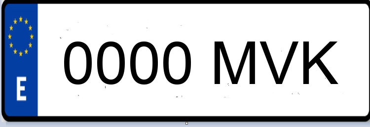 Letras Matriculas MVK