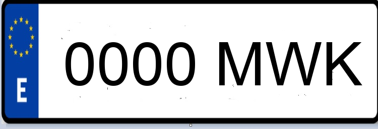 Letras Matriculas MWK