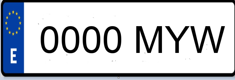 Letras Matriculas MYW